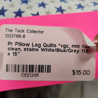 Pr Pillow Leg Quilts *vgc, mnr hair, clean, stains