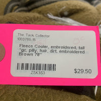 Fleece Cooler, embroidered, tail *gc, pilly, hair, dirt, embroidered
