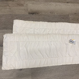 Pr Thick Cotton Leg Quilts *gc, clean, dingy, stains, thin edges, v.crinkled & puckered, older