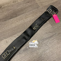 Leather Dressage - Short Tri Fold Girth, 3rd Billet Buckle *gc, older, dusty, hair, rust, film, undone keeper stitching
