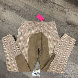 Full Seat Hvy Cotton Breeches *vgc, older, rubbed/pilly seat