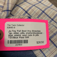 Full Seat Hvy Breeches *gc, older, pills, stains/discolored legs, stains, seat rubs & pills
