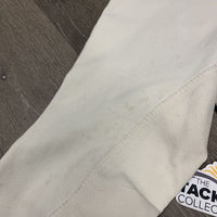 Full Seat Hvy Cotton Breeches *gc, older, stains, v.hairy velcro, seat: stains, rubs & pills
