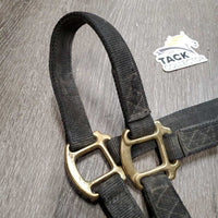 Thick Nylon Halter *gc, faded, dirty, rubs, pills, hole: missing grommet & mnr frayed
