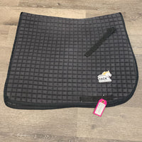 Quilted Dressage Saddle Pad, tabs "Horizon" *gc, clean, faded, older, rubs, mnr hair
