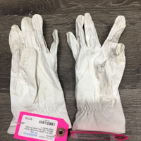 Pr Leather Dressage Show Gloves *vgc, mnr stains & rubs, clean
