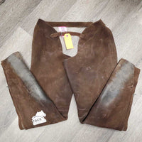 Full Suede Chaps *gc, rubs, stains, older, dirty
