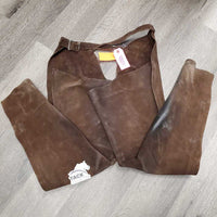 Full Suede Chaps *gc, rubs, stains, older, dirty
