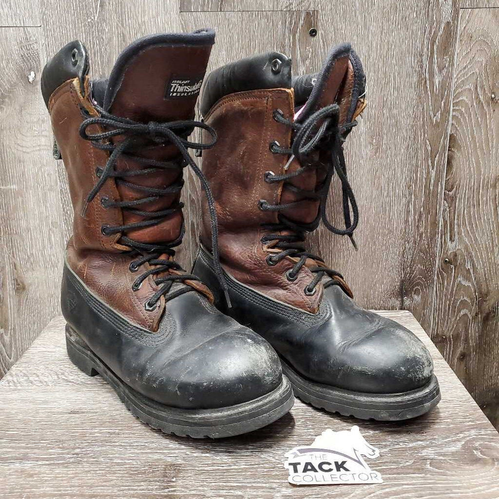 Pr Insulated Winter Boots, laces *gc, toes: rubs, faded & scuffs, clean, mnr dirt & hair inside