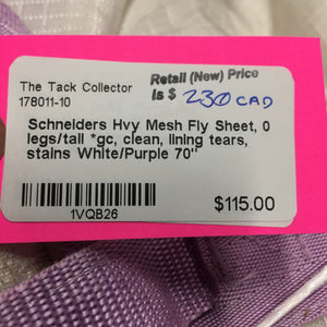 Hvy Mesh Fly Sheet, 0 legs/tail *gc, clean, lining tears, stains