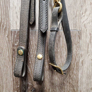 Soft Thick Leather Headstall, woven Browband, Biothane Throatlatch *gc, film, dirt, sticky, mismatched