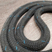 Thick Nylon Rope Horsemanship Loop Reins, buckles *gc, mnr dirt, rubs, frayed & stretched areas
