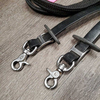 Biothane - Nylon Loop Reins, 2x conway buckles, snaps & rein stoppers vgc, clean, mnr rubs & film/residue
