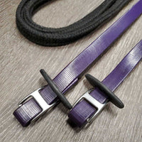 Pr Biothane & Braided Nylon Loop Reins, 2x conways, stoppers *gc, clean, rubs, hairy, residue
