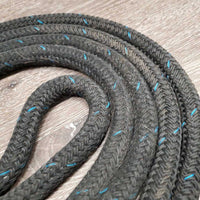 Thick Nylon Rope Horsemanship Loop Reins, buckles *vgc, mnr dirt, rubs & hair
