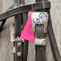 Soft Thick Headstall, bling, silver buckles *gc, dirty, film