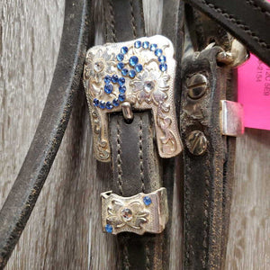 Soft Thick Headstall, bling, silver buckles *gc, dirty, film