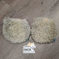 Pr Sheepskin Cinch Ring Guards - Covers *gc, dirty, velcro: hairy, twisted & missing velcro, stiff
