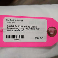 Pr Cotton Leg Quilts, Drawstring bag *xc, clean, mnr stains
