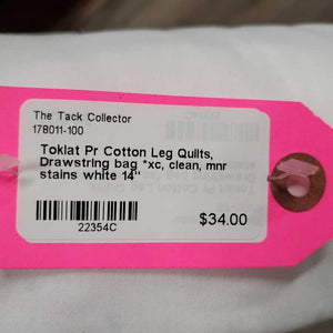 Pr Cotton Leg Quilts, Drawstring bag *xc, clean, mnr stains