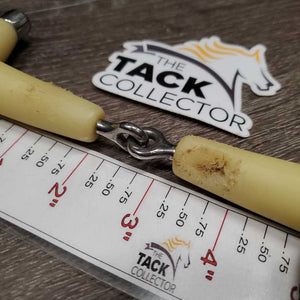 Thick Jointed Plastic D Ring Bit *fair/gc, clean, v.CHEWED, hole/gouge, sharp