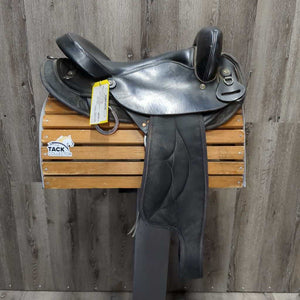 15 XW *6.25" Big Horn Synthetic & Leather Endurance Saddle, NO Stirrups, 2 Latigo Billets, Fleece Panels, Serial #119