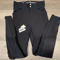 JUNIORS? Euroseat Breeches *vgc, mnr hair, stain, puckers, undone stitching
