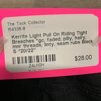 Light Pull On Riding Tight Breeches *gc, faded, pilly, hairy, mnr threads, linty, seam rubs
