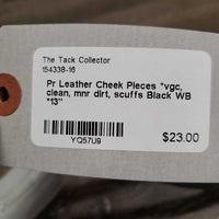 Pr Leather Cheek Pieces *vgc, clean, mnr dirt, scuffs
