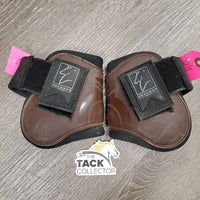 Open Front & Hind Boots, velcro *gc/fair, faded, residue, clean, v.scraped, holey edges, 1 squished, stains
