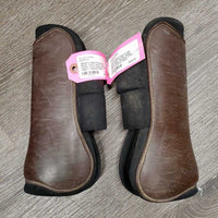 Open Front & Hind Boots, velcro *gc/fair, faded, residue, clean, v.scraped, holey edges, 1 squished, stains
