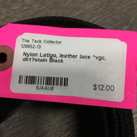 Nylon Latigo, leather lace *vgc, dirt?stain
