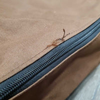 Unlined Rectangular Cordura Cantle Bag, zipper *gc, stains, dusty/dirty & hairy, undone stitches/threads *inside: clean
