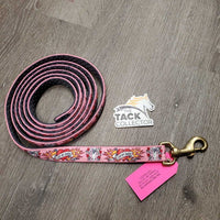 Thick Nylon Lead Rope "I Luv My Horse" & Polka Dots, Brass Snap *like new
