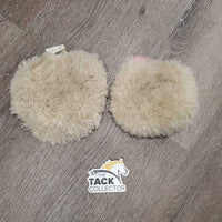 Pr Sheepskin Cinch Ring Guards - Covers *gc, dirty, velcro: hairy, twisted & missing velcro, stiff
