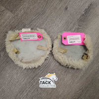 Pr Sheepskin Cinch Ring Guards - Covers *gc, dirty, velcro: hairy, twisted & missing velcro, stiff
