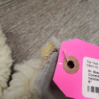 Pr Sheepskin Cinch Ring Guards - Covers *gc, dirty, velcro: hairy, twisted & missing velcro, stiff
