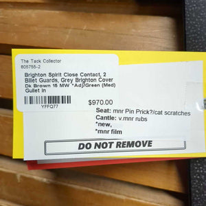 15 MW *Adj/Green (Med) Gullet in Brighton Spirit Close Contact, 2 Billet Guards, Grey Brighton Cover, Large Front Pencil Block, Foam Panels, Flaps: 15"L x 12"W Serial #: 15