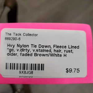 Hvy Nylon Tie Down, Fleece Lined *gc, v.dirty, v.stained, hair, rust, older, faded