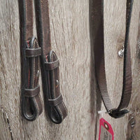 Narrow Rsd/FS Bridle, Rsd/FS Braided Reins *vgc/xc, clean, creases, rubs, v.tight keepers, dry, stiff, rough back
