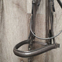 Narrow Rsd Bridle, Braided Reins *vgc, clean, v.stiff, dry, scraped edges, rubs
