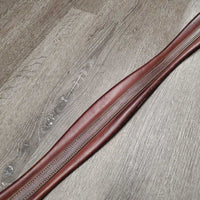 Thin Leather Girth, 1x els *gc, v.stiff, older, stains, clean, mnr residue, creases & rubs
