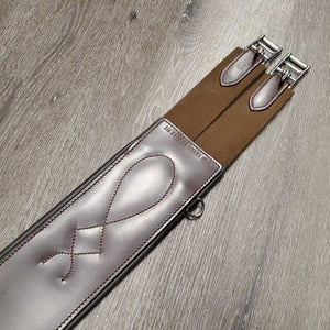 Anatomical Padded Leather Girth, 2x els, 3x D Rings *xc, clean, v.mnr rubs, discolored & hair