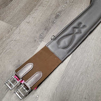 Anatomical Padded Leather Girth, 2x els, 3x D Rings *xc, clean, v.mnr rubs, discolored & hair
