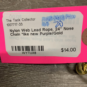 Nylon Web Lead Rope, 24" Nose Chain *like new