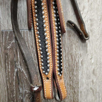 Headstall *Missing 6 Rivets & buckle, mismatched throatlatch, dirty, gc/fair, edge rubs
