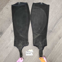 Pr Suede Half Chaps *gc, dirty, faded, older, pilly edges
