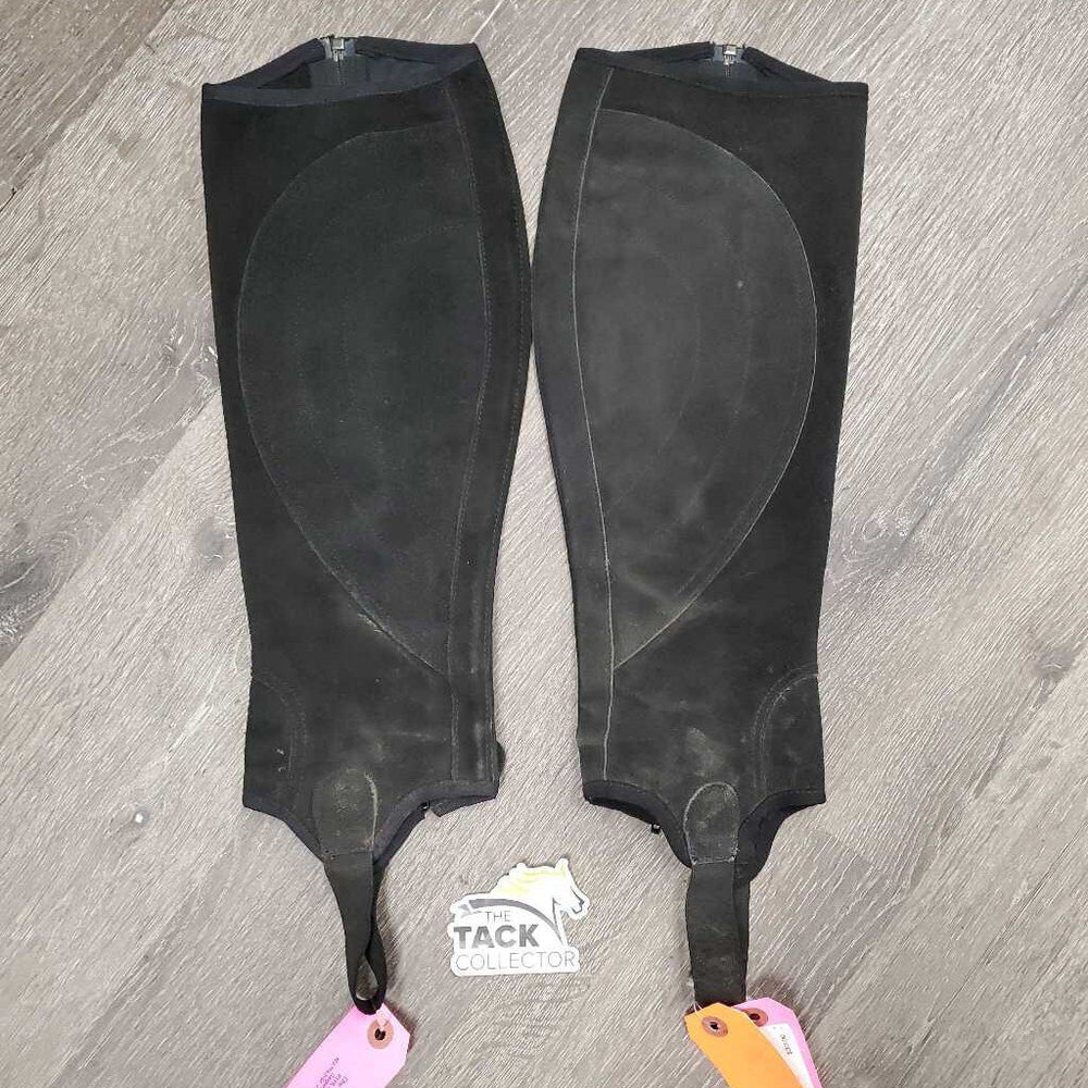 Pr Suede Half Chaps *gc, dirty, faded, older, pilly edges