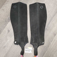 Pr Suede Half Chaps *gc, dirty, faded, older, pilly edges
