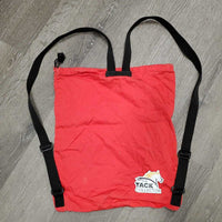 Cotton Drawstring Helmet Bag - Back pack, drawstring top *gc, clean, older, faded, edge rubs, sm hole